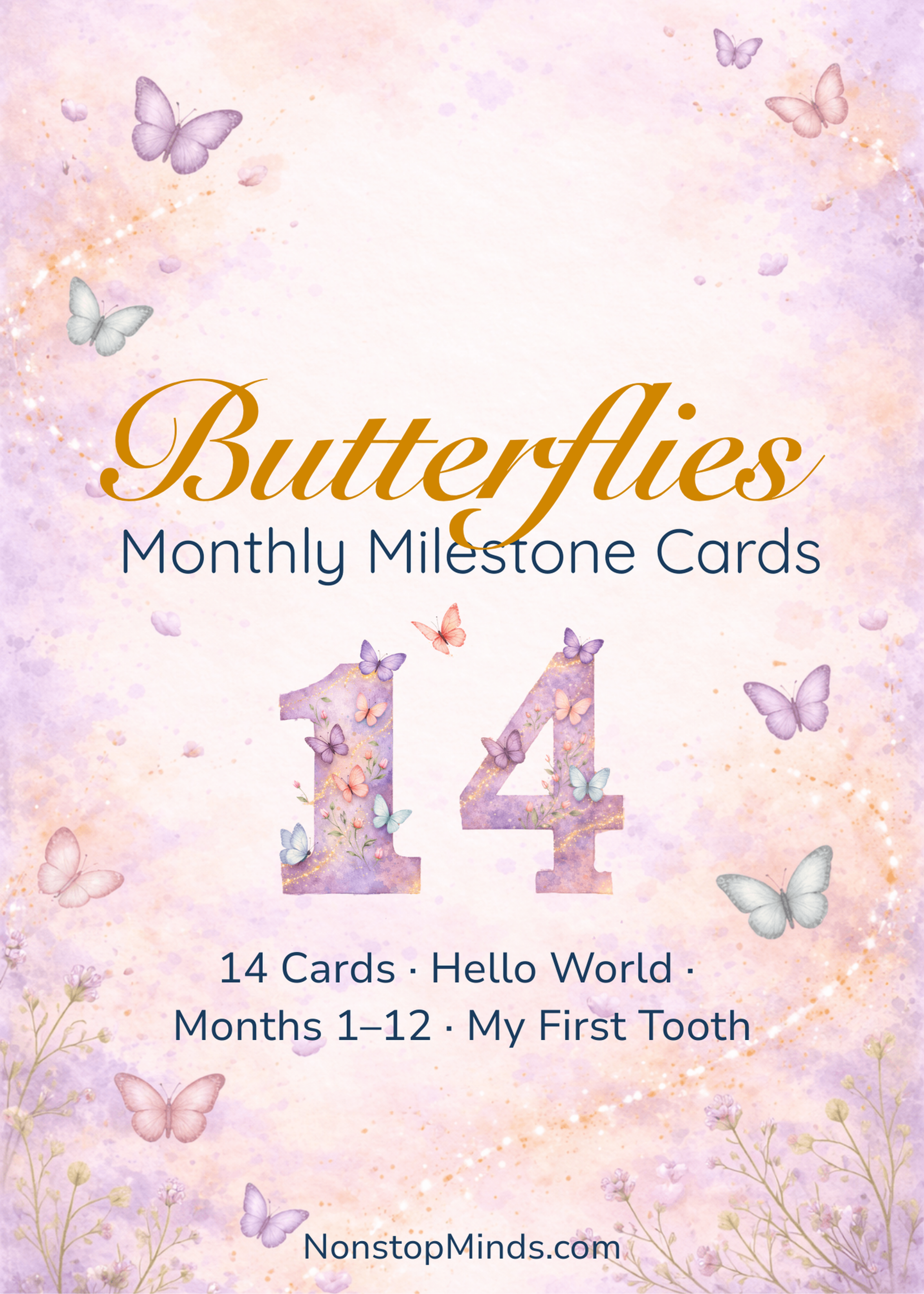 Butterflies Monthly Milestone Cards