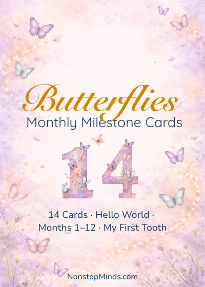 Butterflies Monthly Milestone Cards