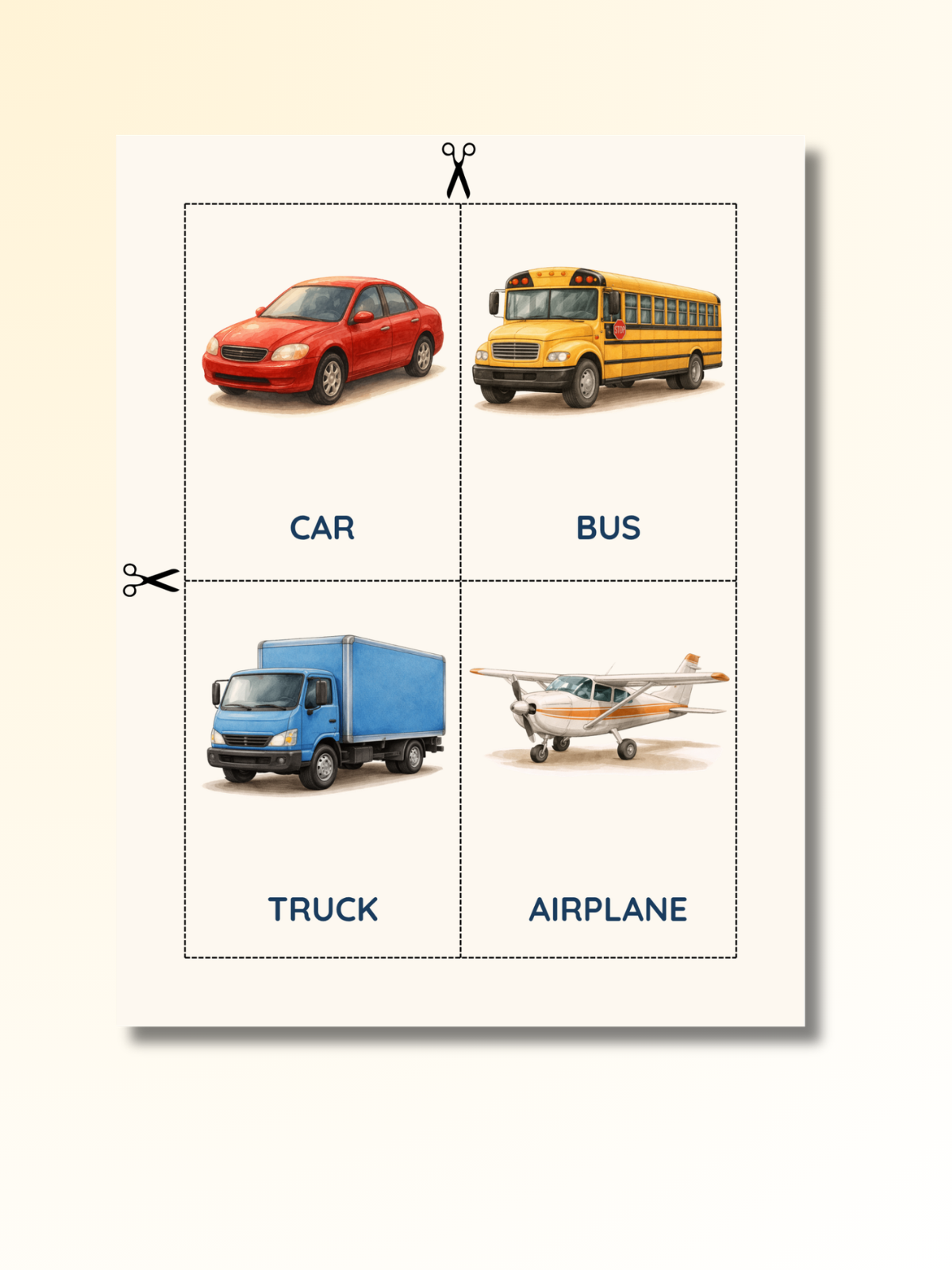 Vehicles: First Words Flashcards — preview image 4