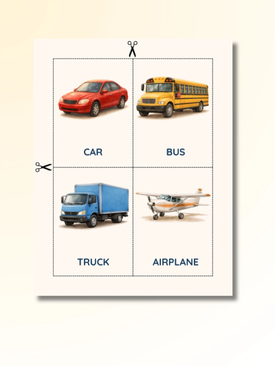 Vehicles: First Words Flashcards — preview image 4
