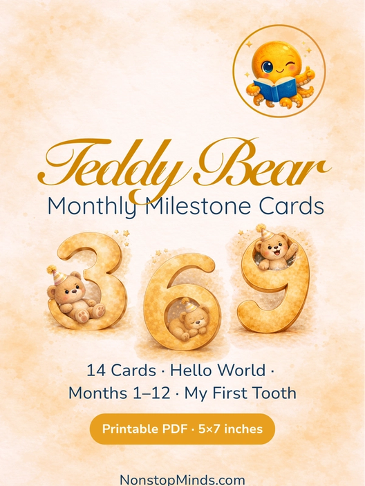 Teddy Bear Monthly Milestone Cards