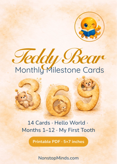 Teddy Bear Monthly Milestone Cards
