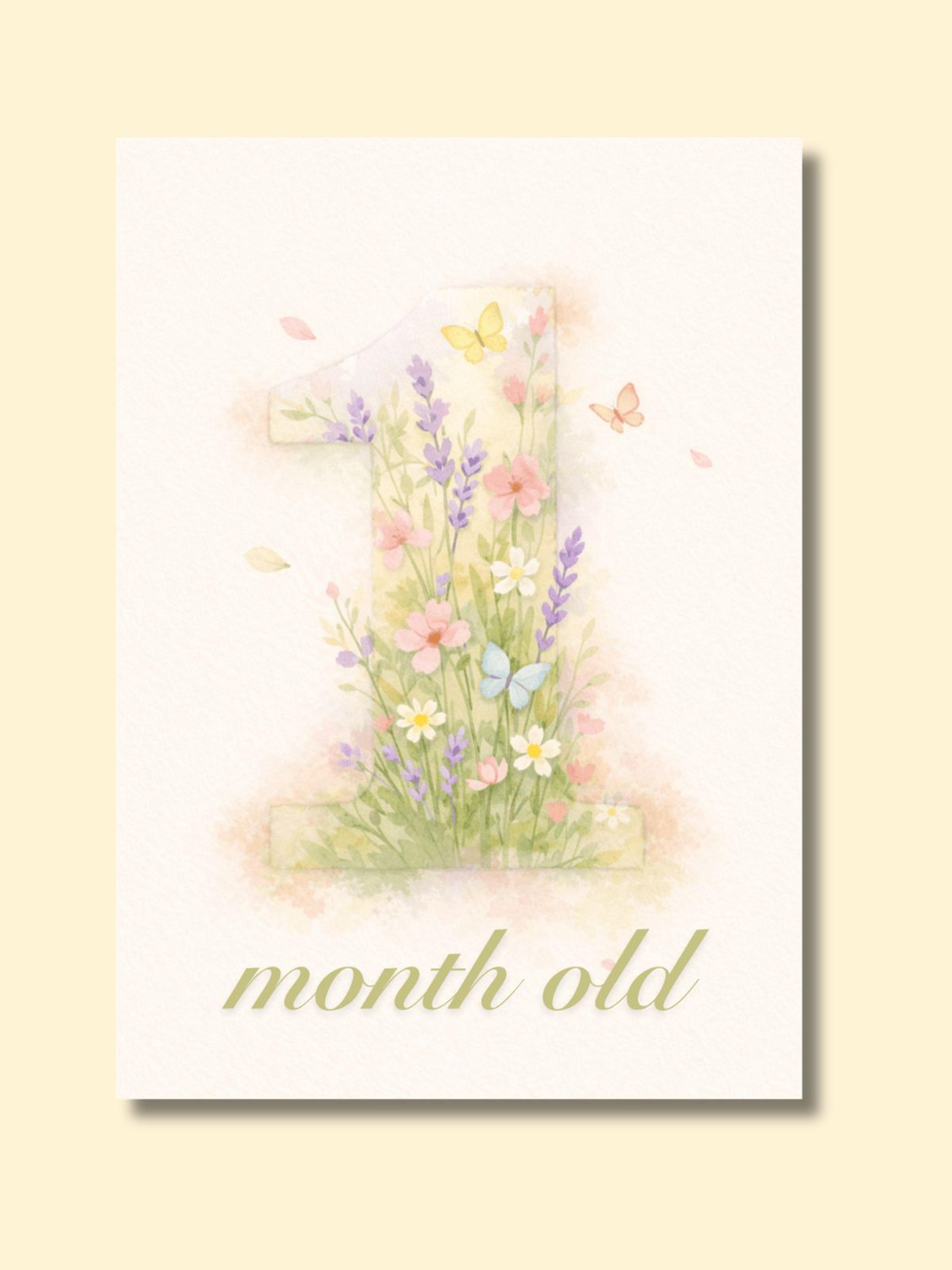Wildflowers Monthly Milestone Cards — preview image 4