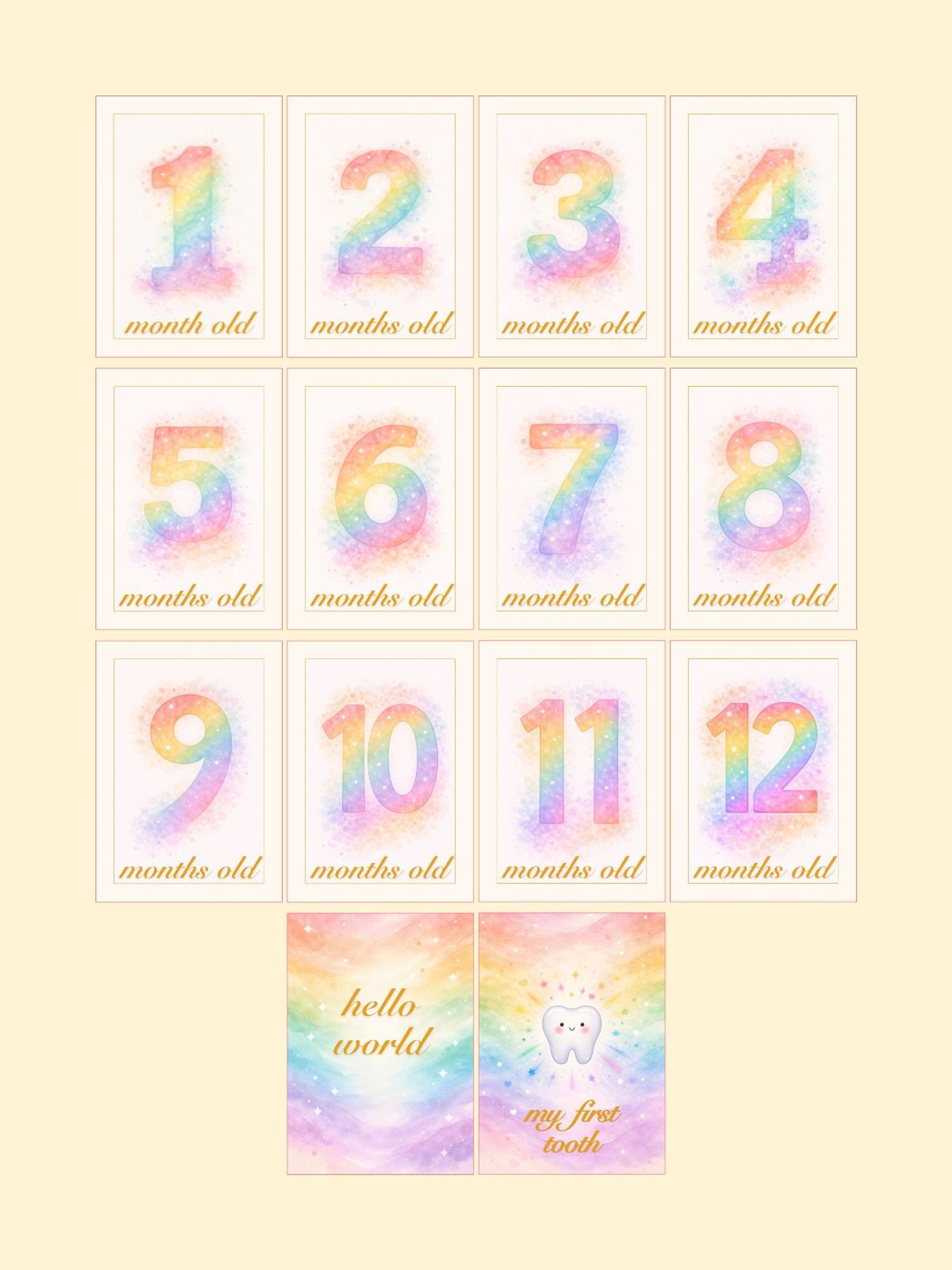 Rainbow Monthly Milestone Cards — preview image 2