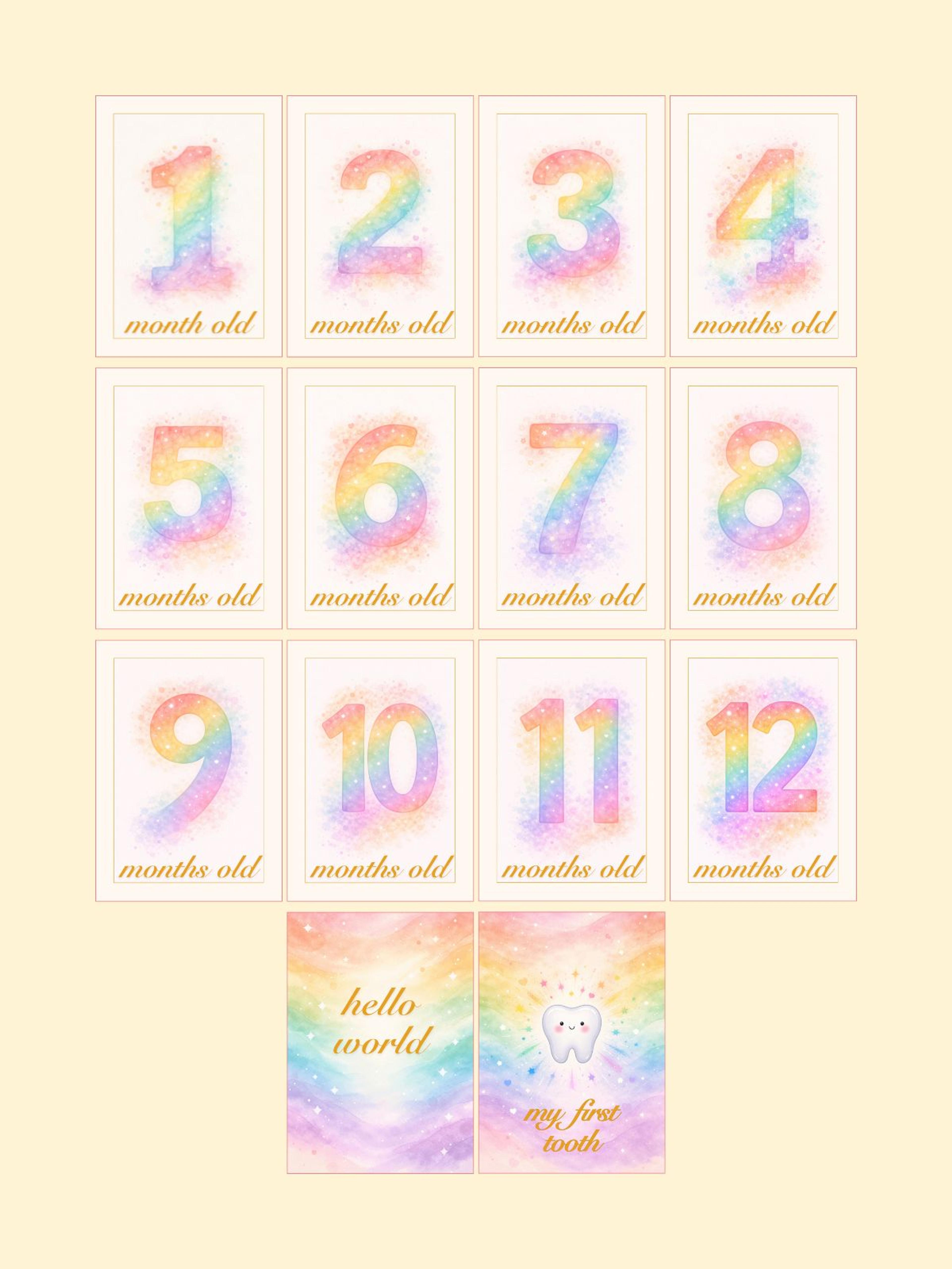 Rainbow Monthly Milestone Cards — preview image 2