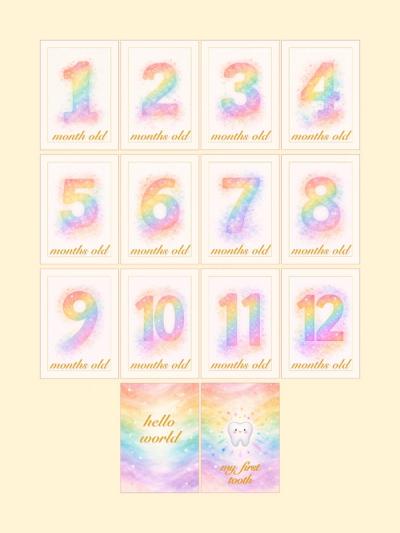 Rainbow Monthly Milestone Cards — preview image 2