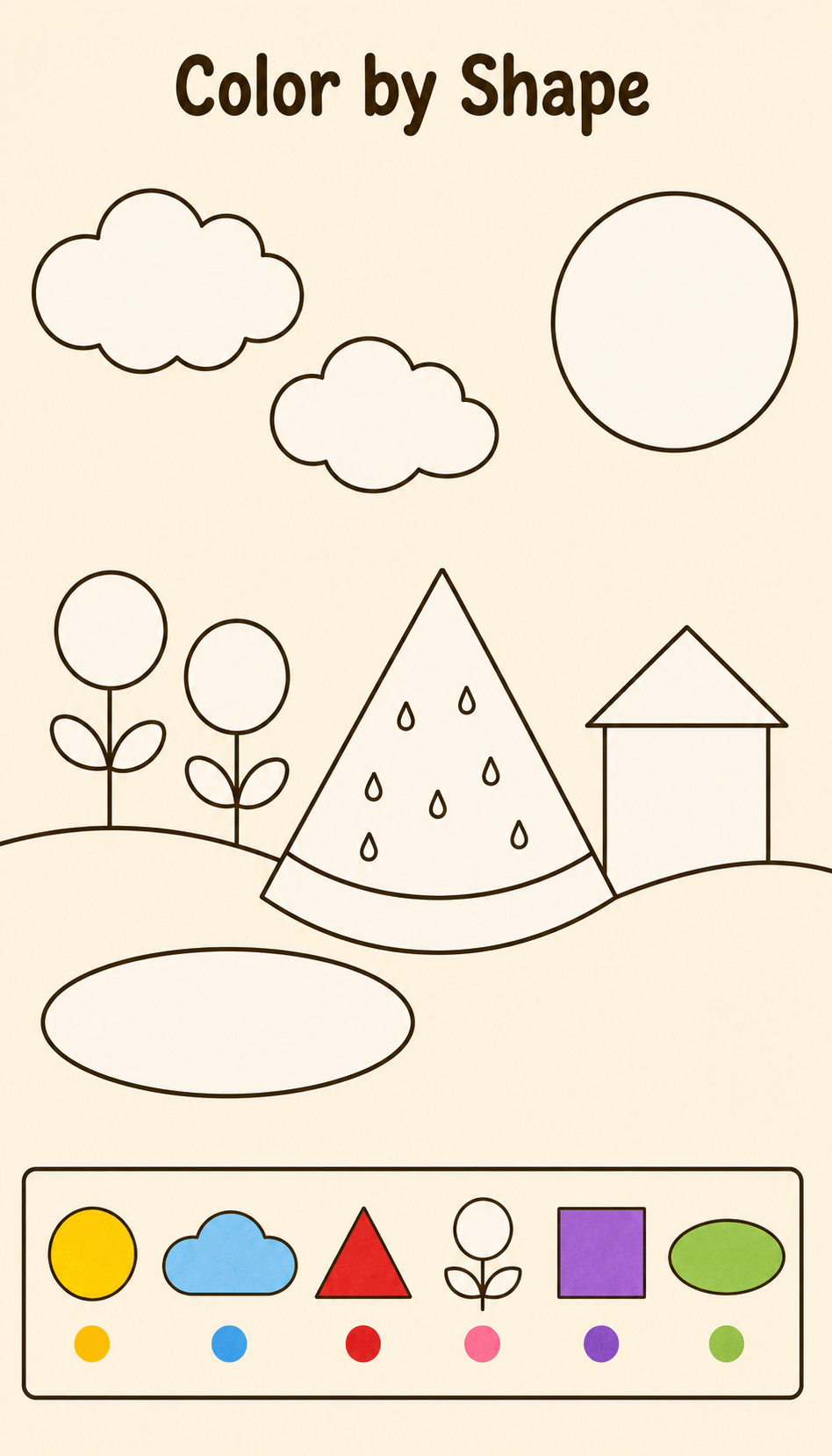 Color by Shape: Summer Scene