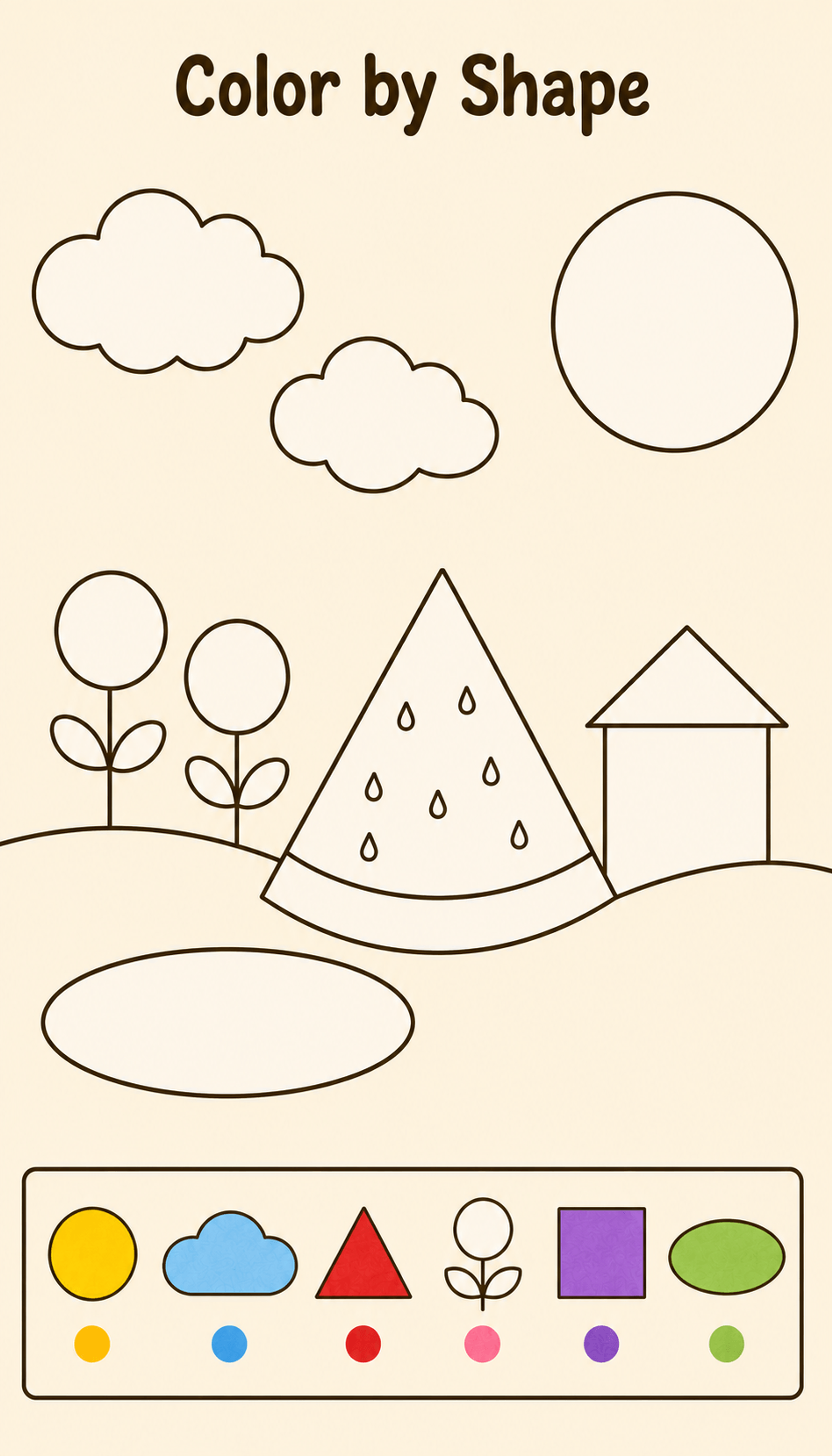 Color by Shape: Summer Scene