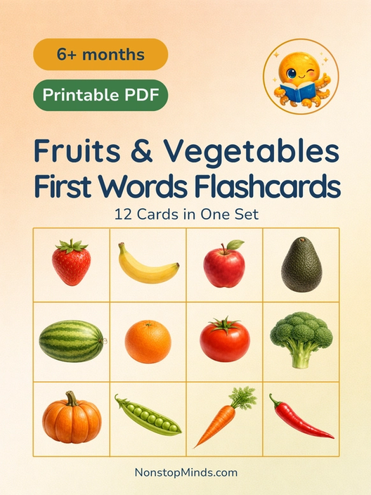Fruits & Vegetables: First Words Flashcards