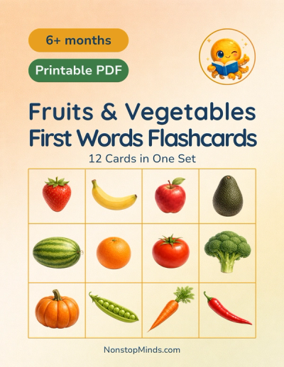 Fruits & Vegetables: First Words Flashcards