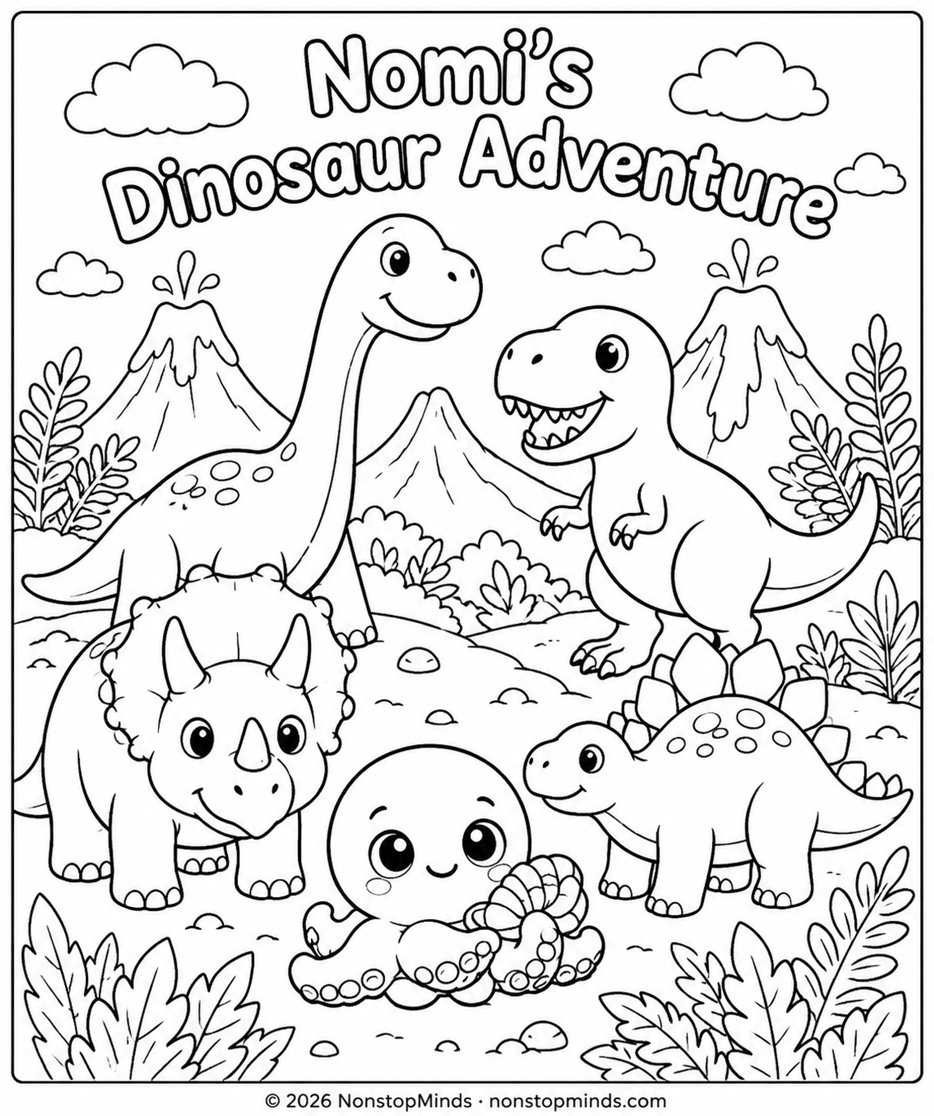 Nomi's Dinosaur Coloring Page