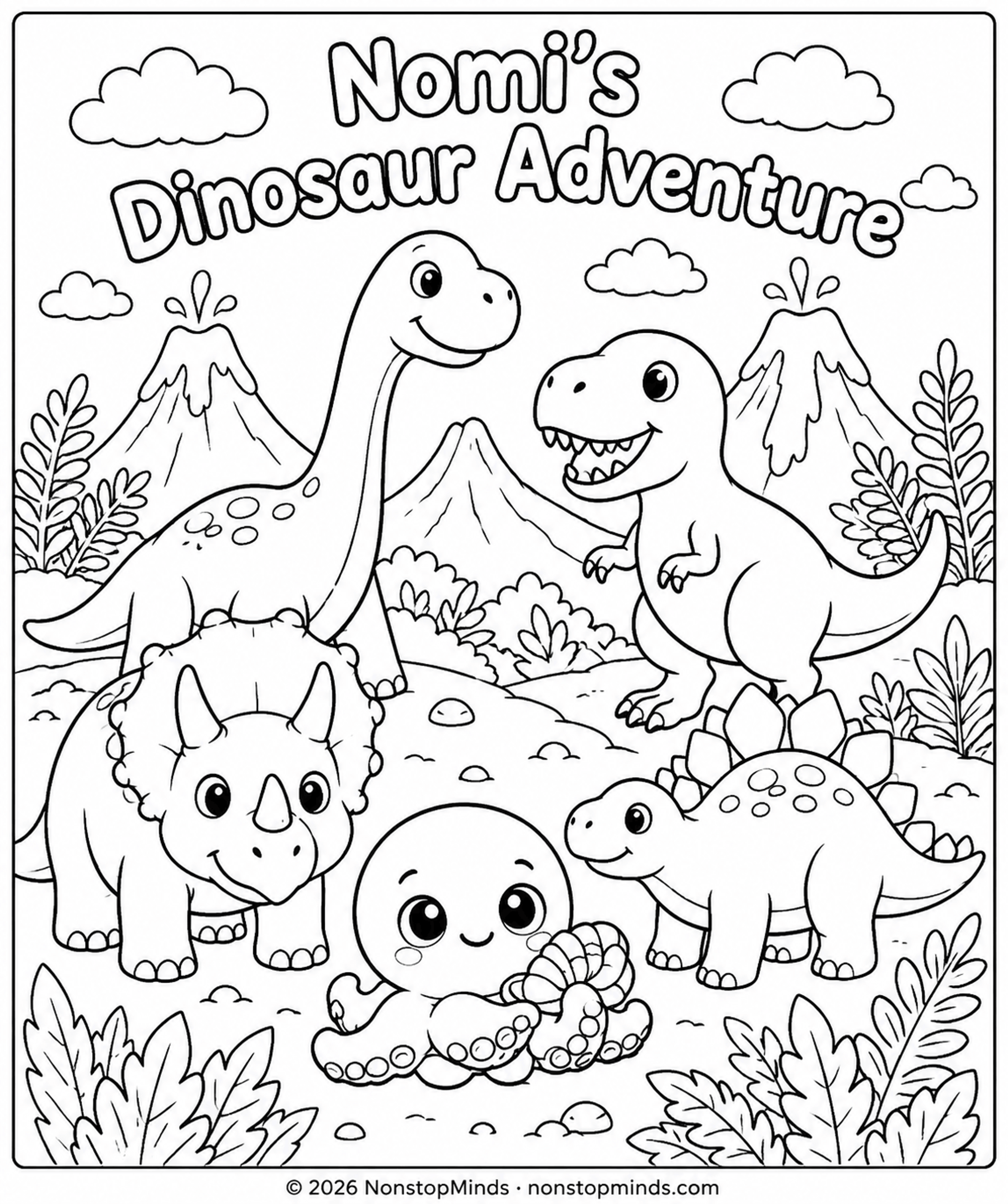 Nomi's Dinosaur Coloring Page