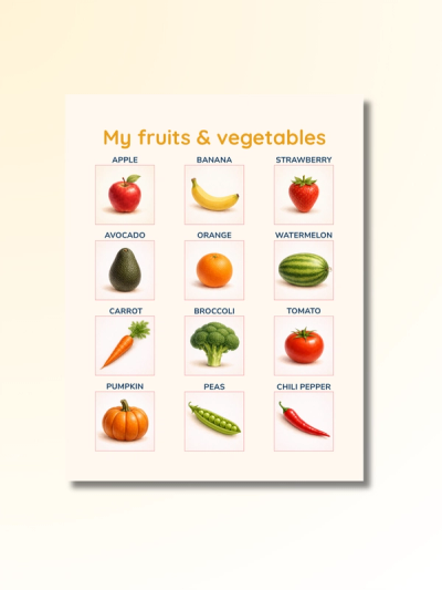 Fruits & Vegetables: First Words Flashcards — preview image 2