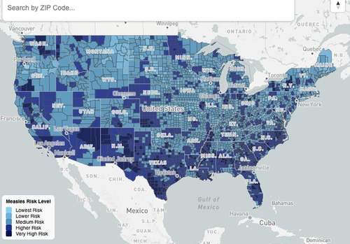 Measles Risk Level Map