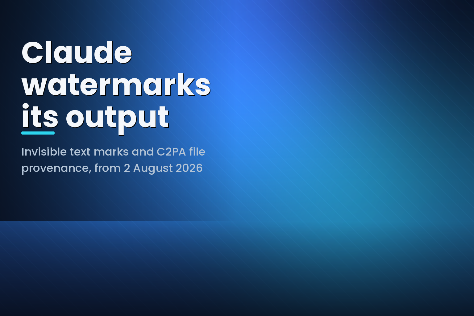Illustration of invisible text watermarking and C2PA file provenance in Claude output