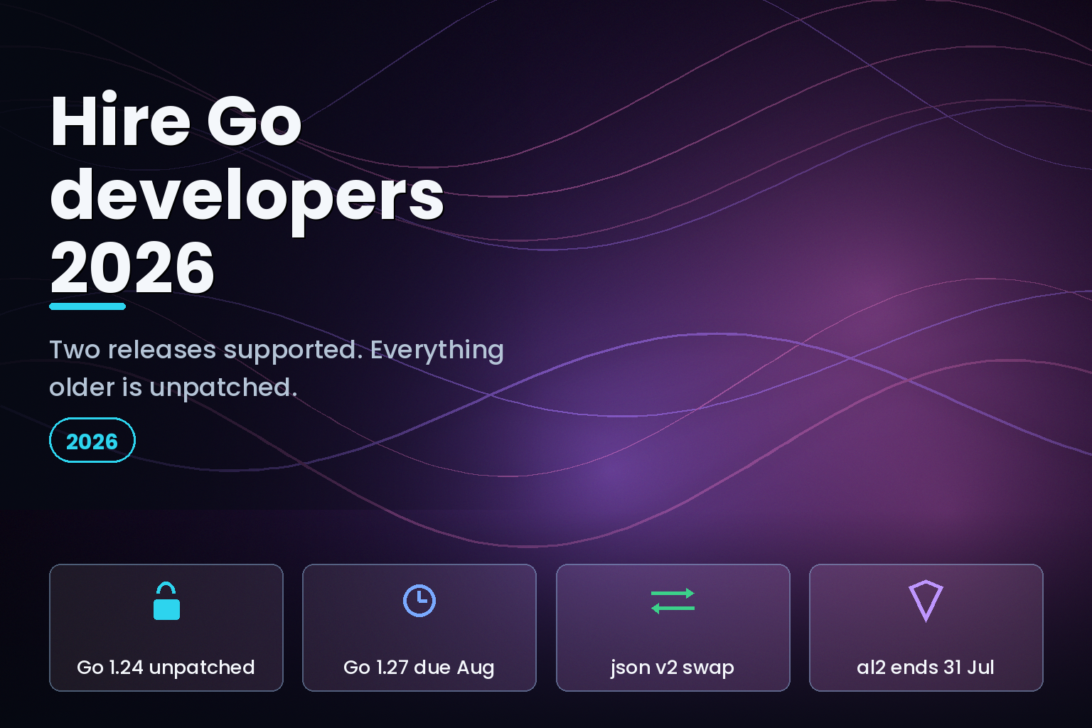 Go release support window and 2026 upgrade deadlines for hiring Go developers