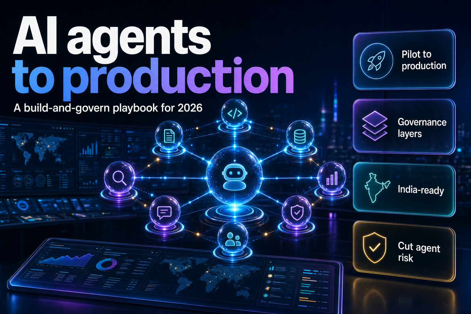 Network of autonomous AI agents over an enterprise dashboard
