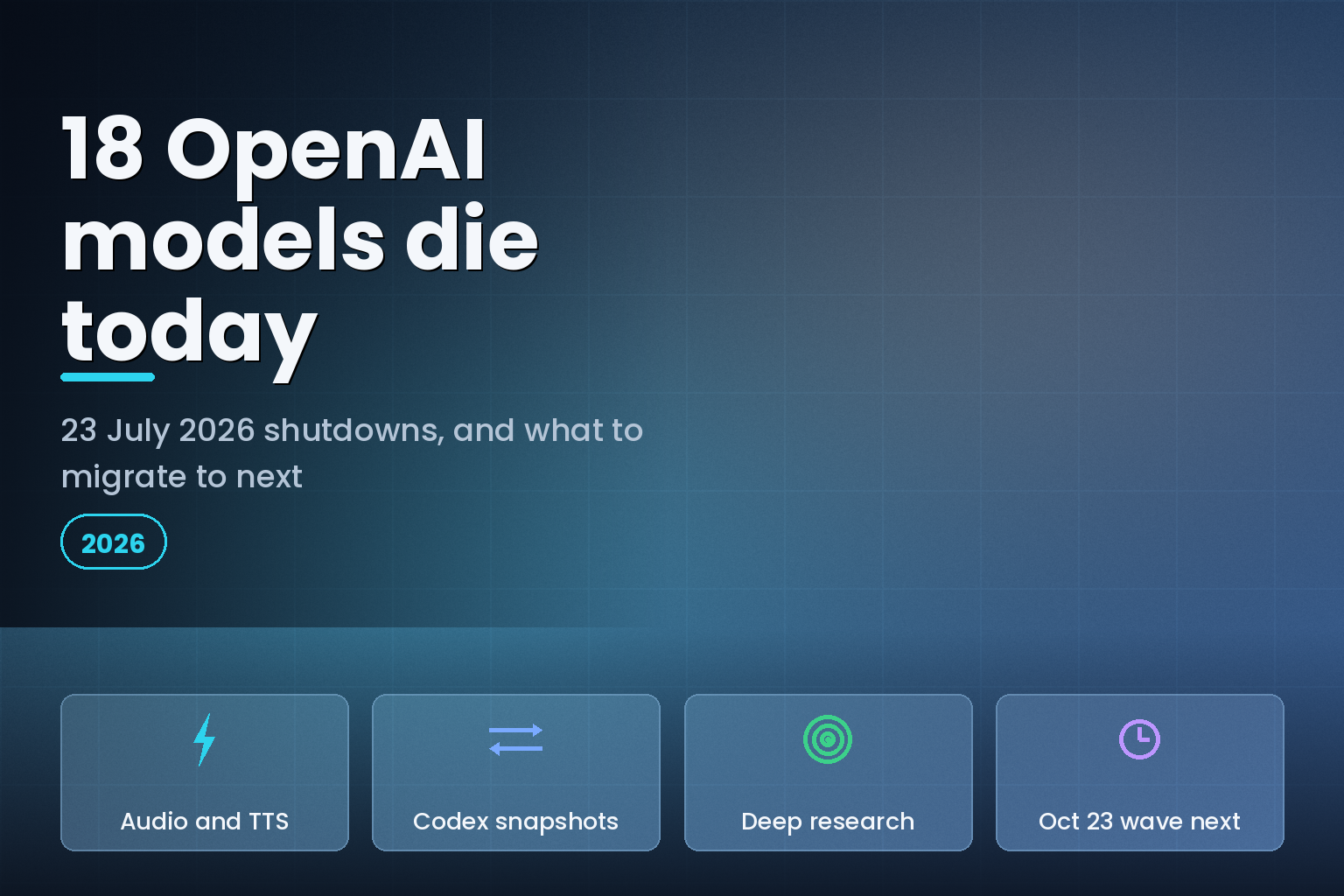 OpenAI model shutdown calendar for 23 July 2026 and the migration paths that follow