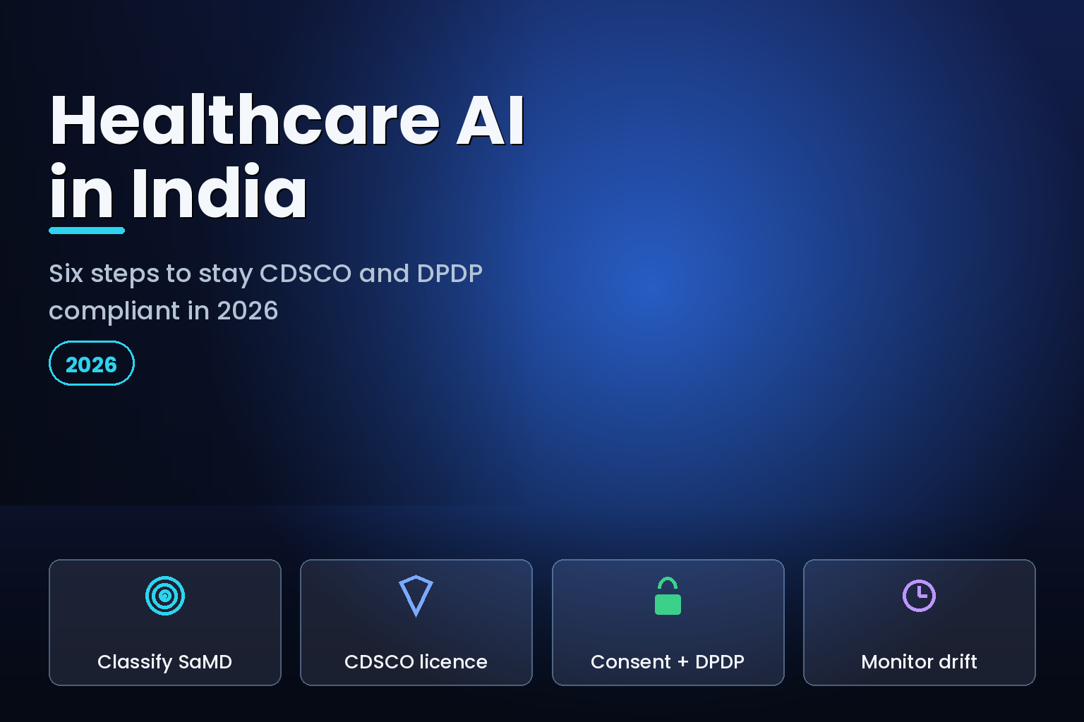 Glowing medical cross and heartbeat line merging with a neural network behind a shield