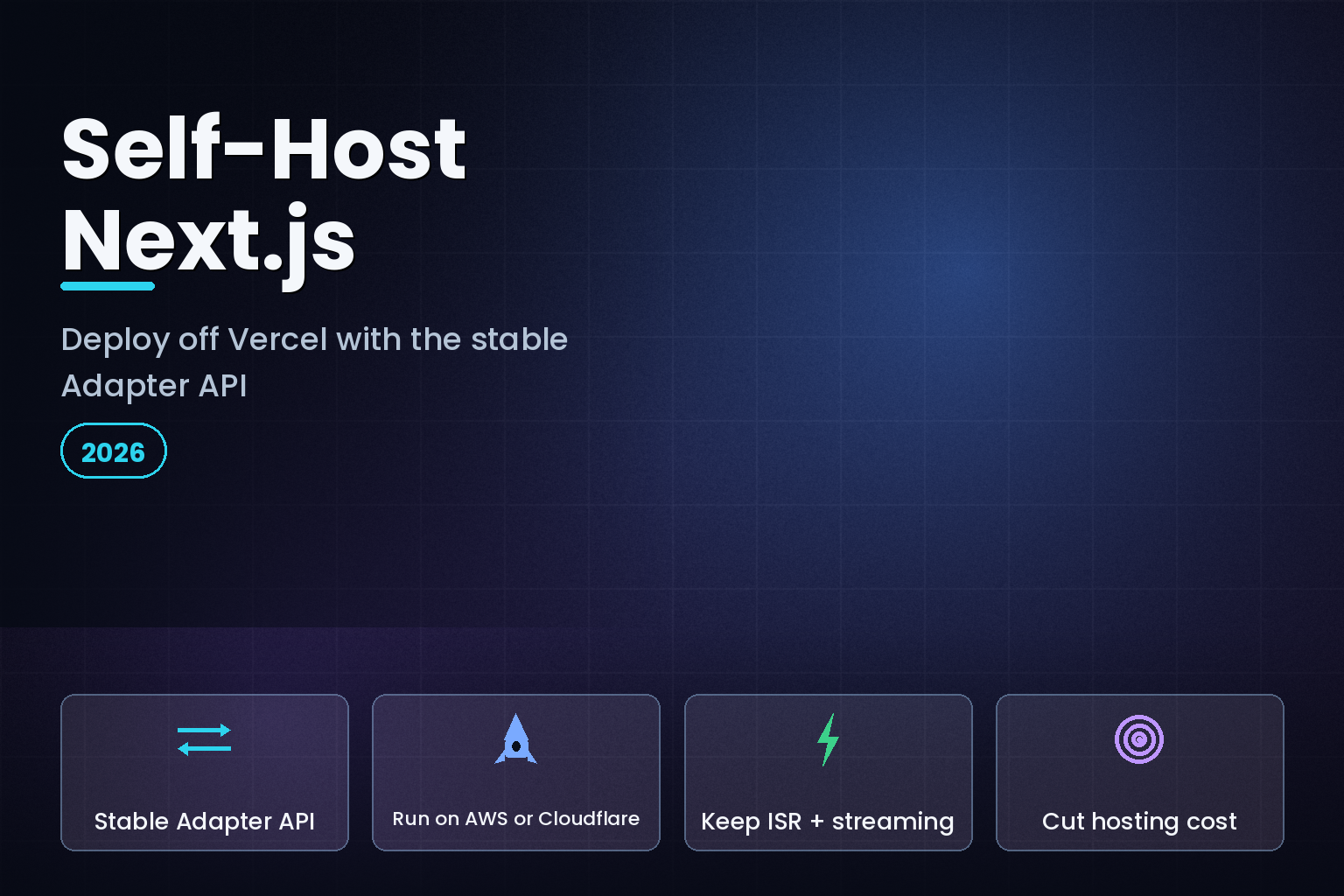 Self-host Next.js hero: Adapter API on AWS, Cloudflare, Netlify