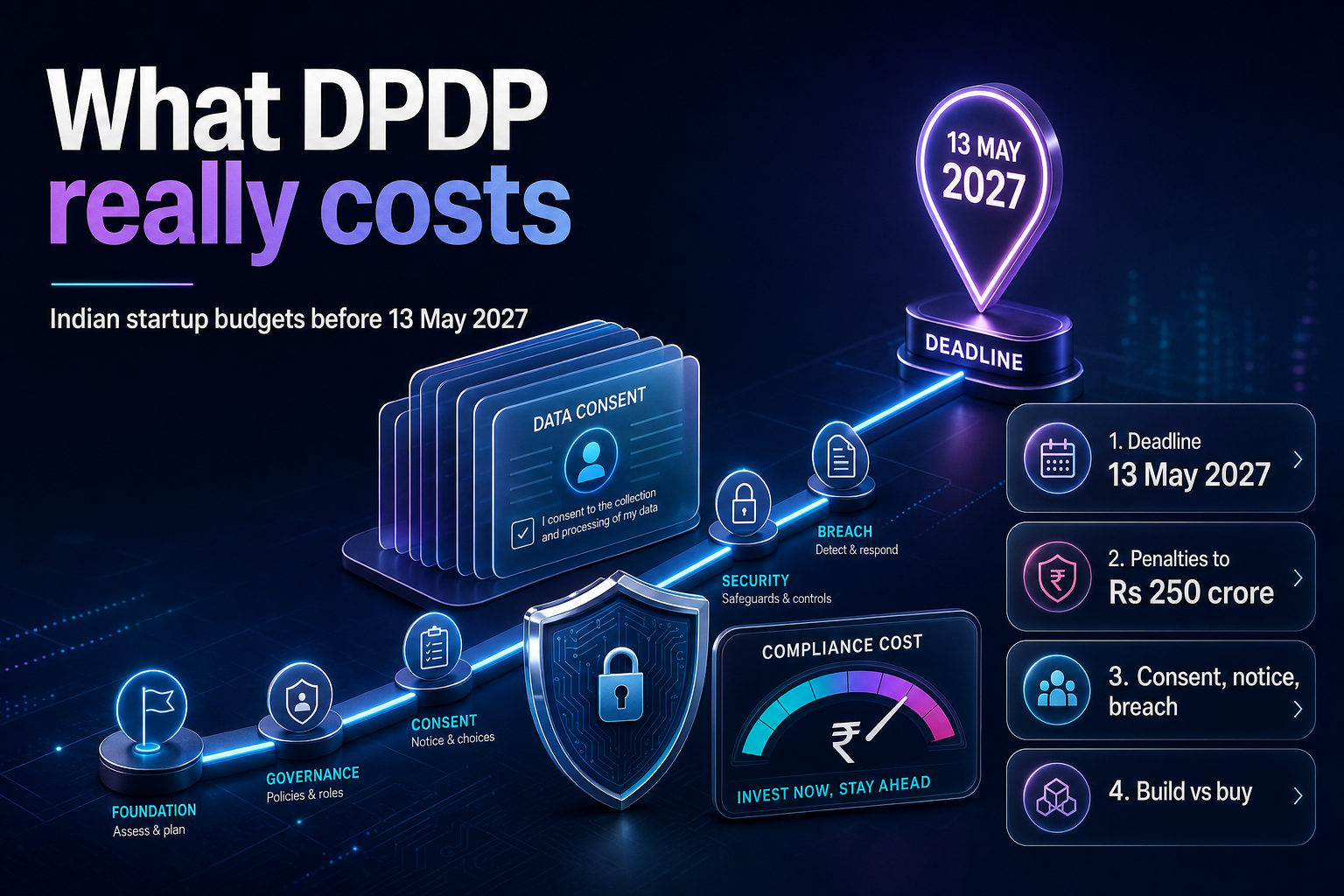 DPDP compliance cost timeline for Indian startups ahead of the 13 May 2027 deadline