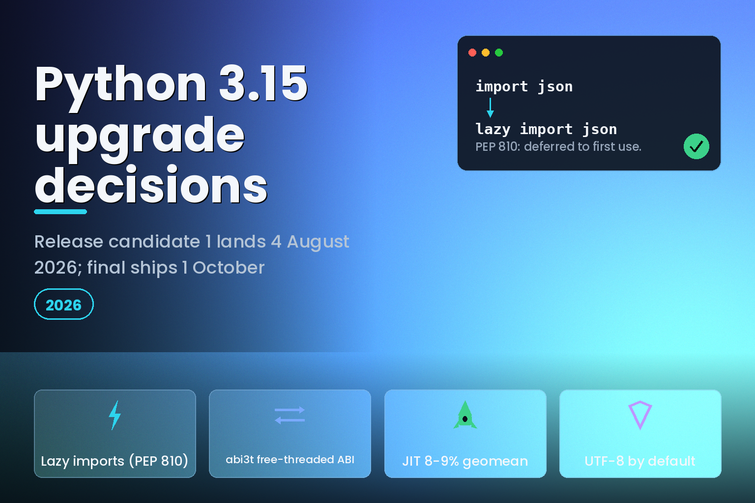 Developer workstation at night lit in teal and indigo, showing layered code panels on a curved monitor