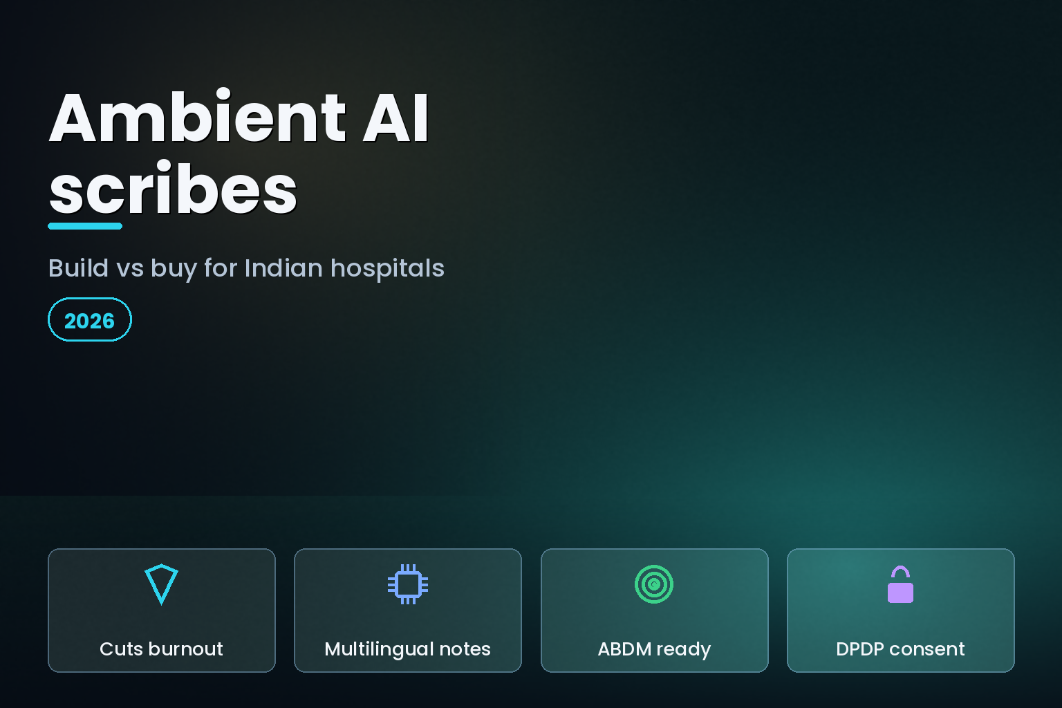 Clinical consultation room with a soft ambient sound-wave ribbon and a stethoscope