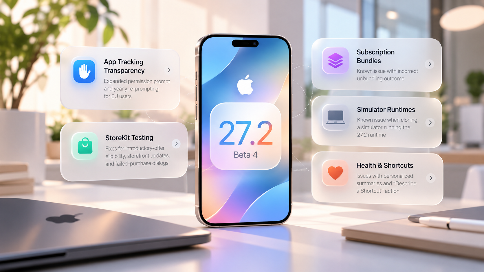 iOS 27.2 beta 4: release notes, StoreKit fixes, ATT changes