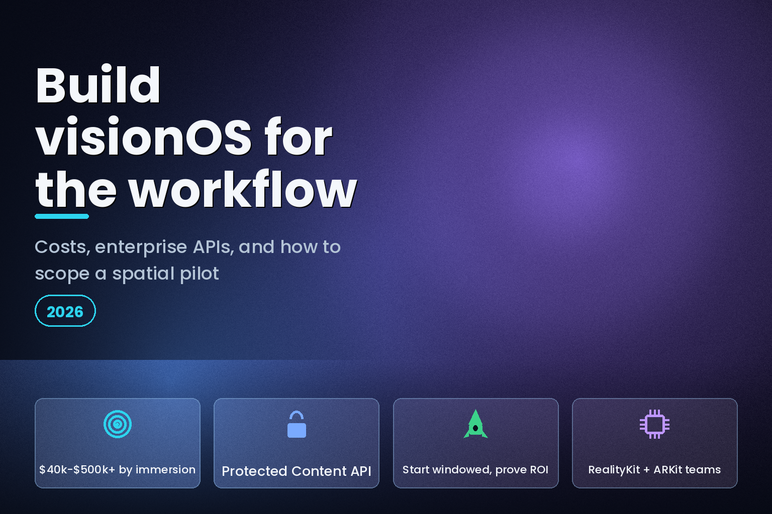 Editorial hero on visionOS enterprise app development in 2026