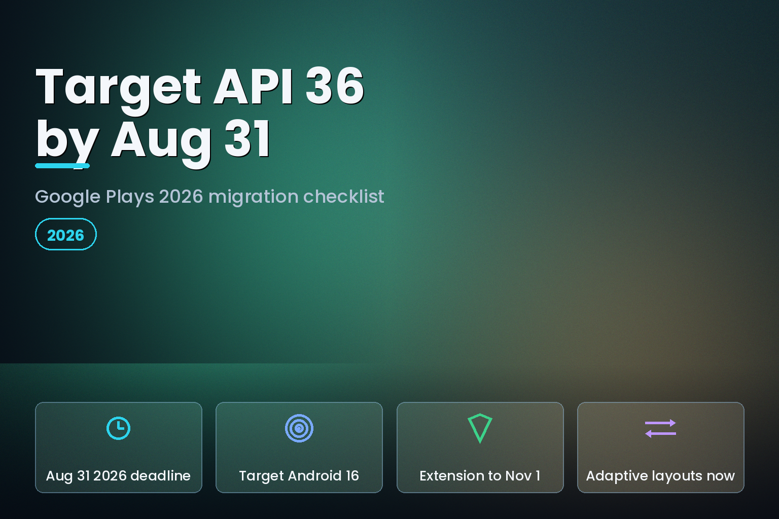 Smartphone on a dark workbench beside a calendar marking an app deadline