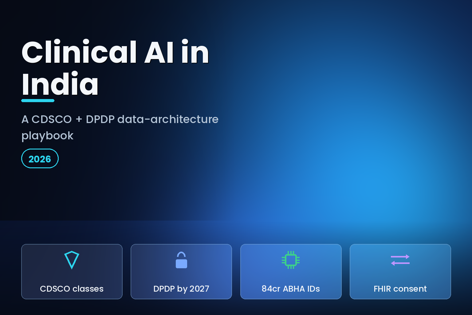 Abstract clinical AI data architecture with secure health-data vaults and consent locks