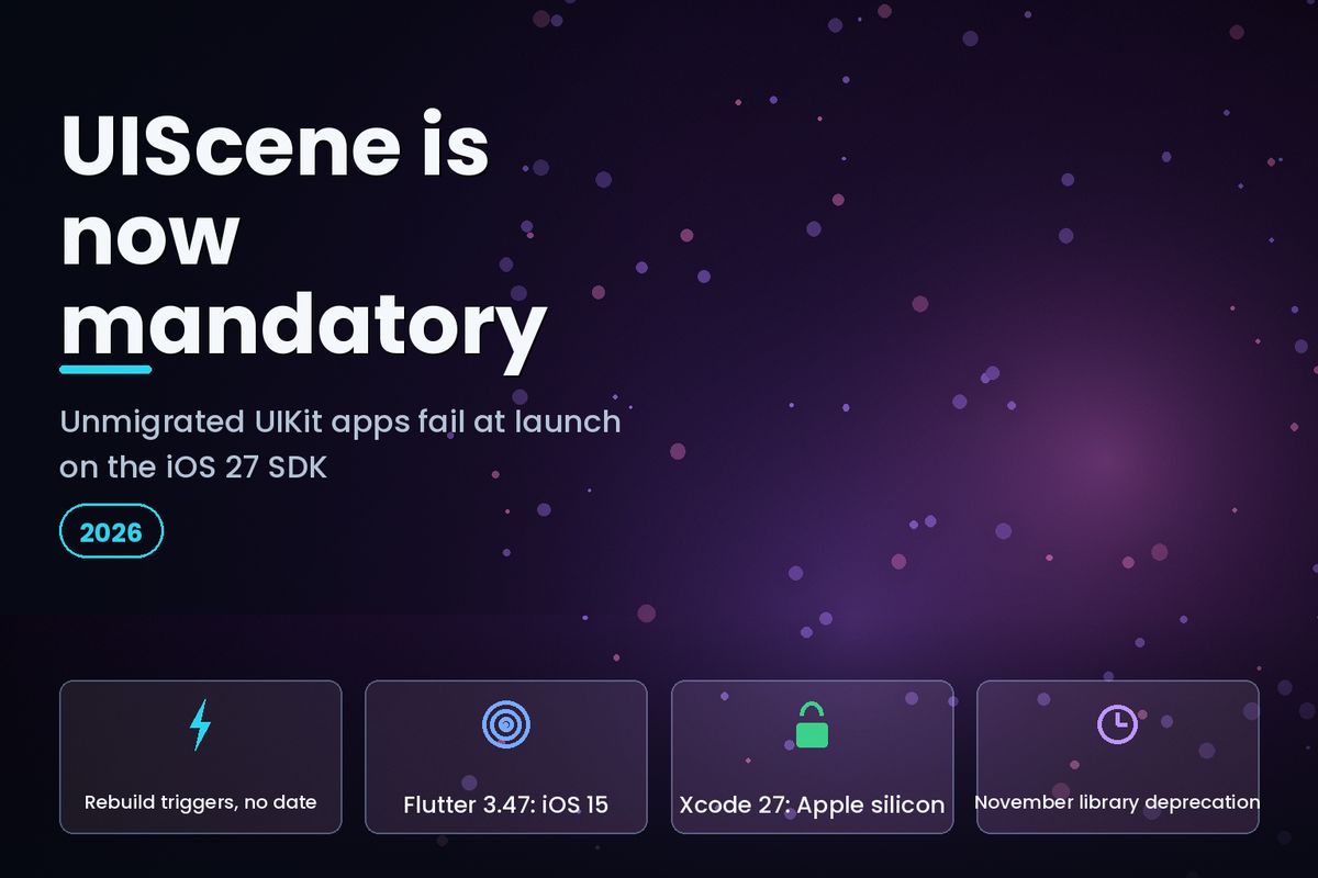 Migration Computer iOS 27 UIScene migration: UIKit and Flutter 3.47
