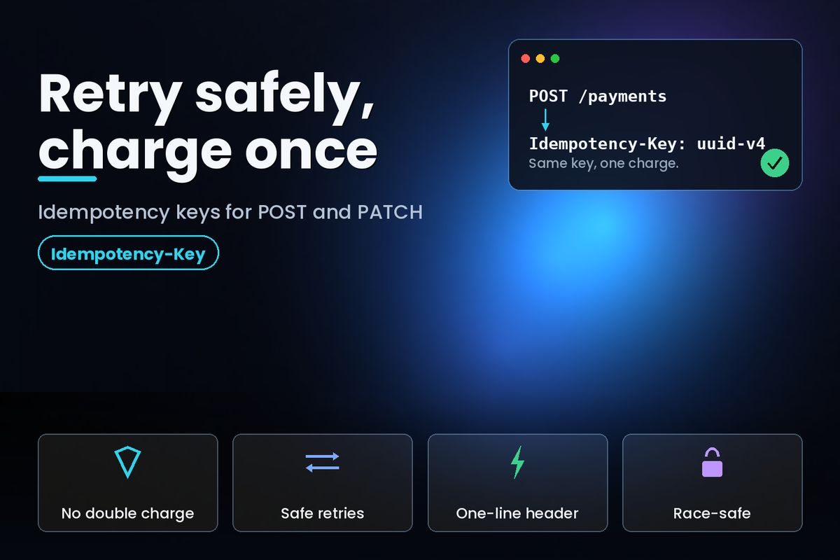 Idempotency keys: safe REST API retries in 2026