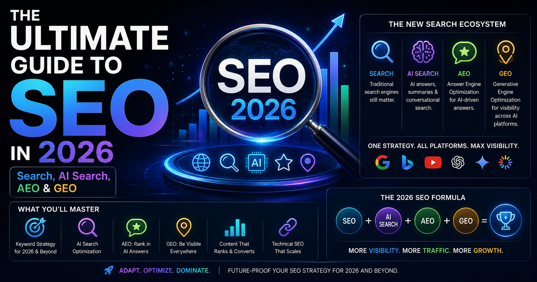 The Ultimate Guide to SEO in 2026: Search, AI Search, AEO & GEO