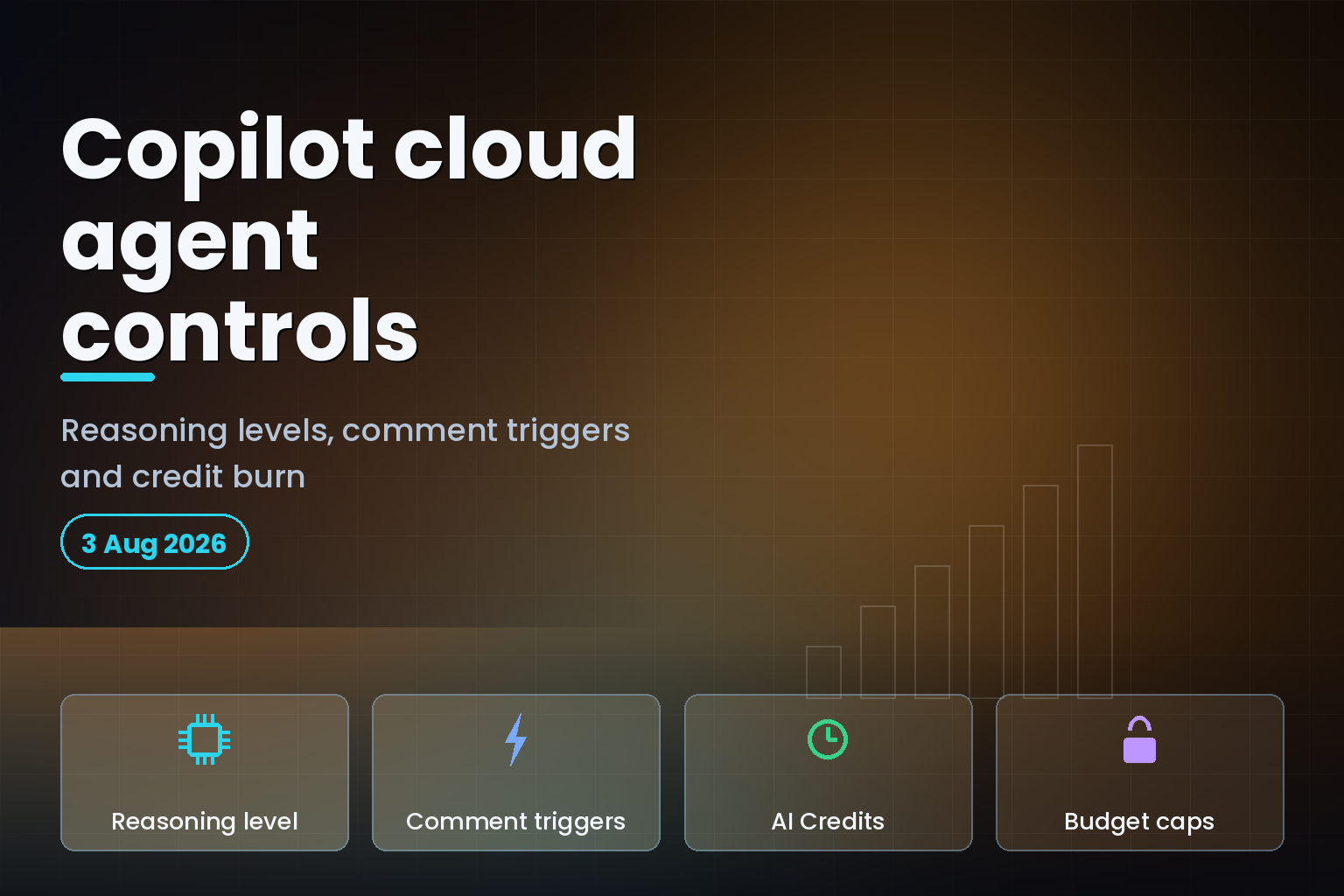 Abstract rising bar chart representing token spend climbing with agent reasoning level