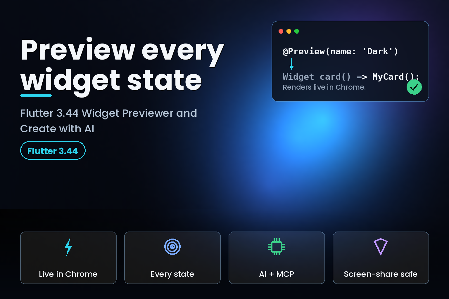 Glowing grid of UI component preview cards on a dark studio background