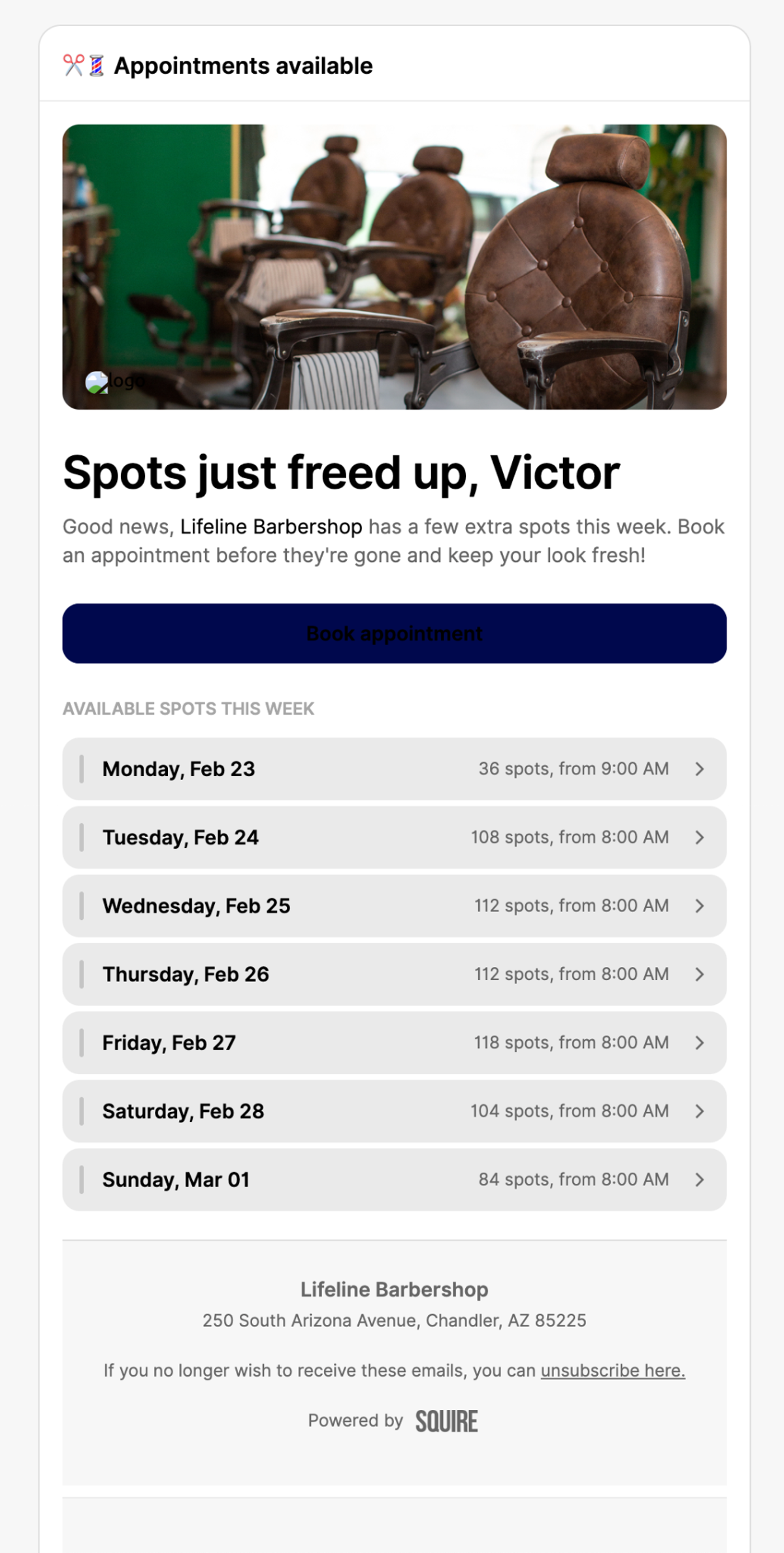 availability updates