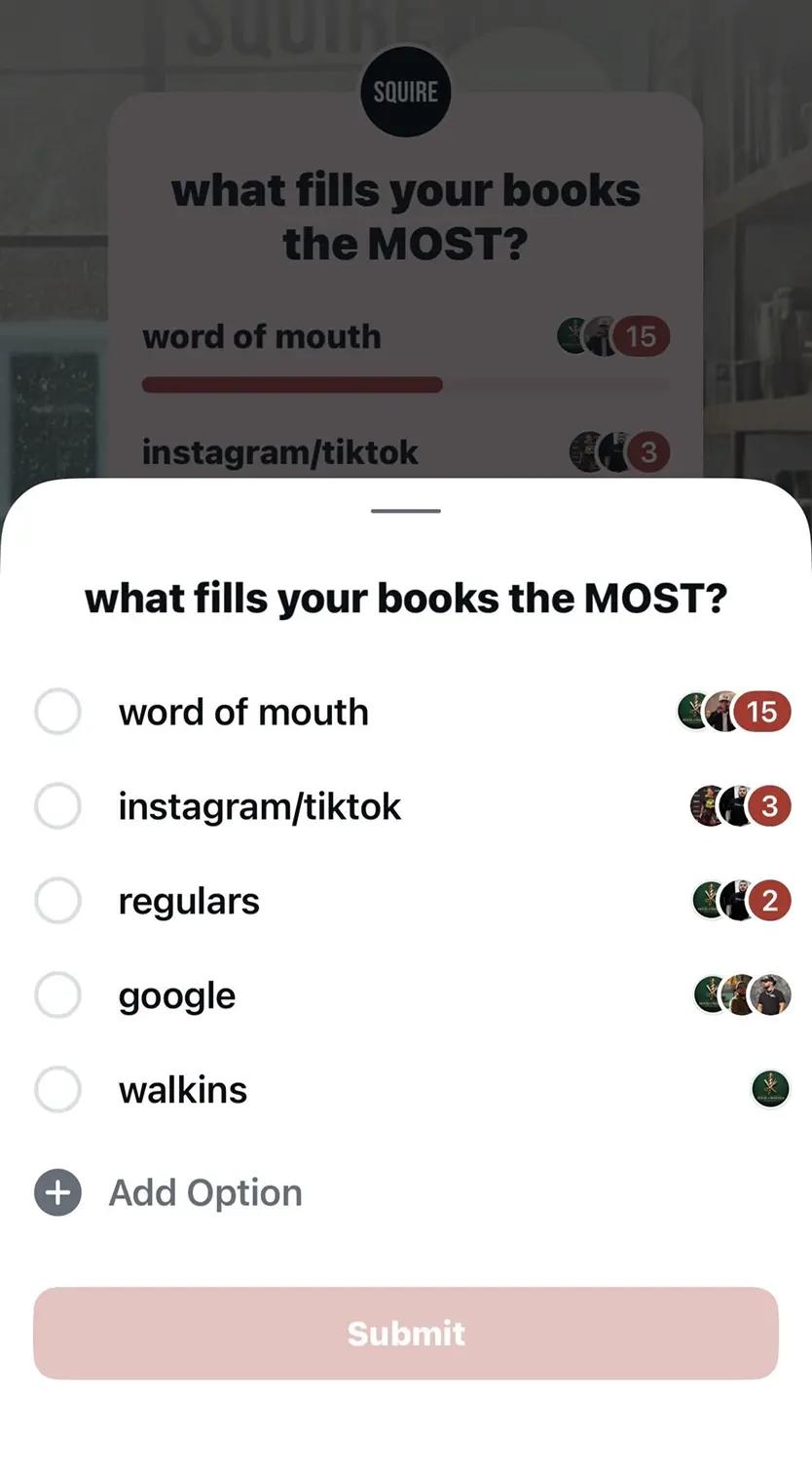 Instagram poll asking what fills your books the most