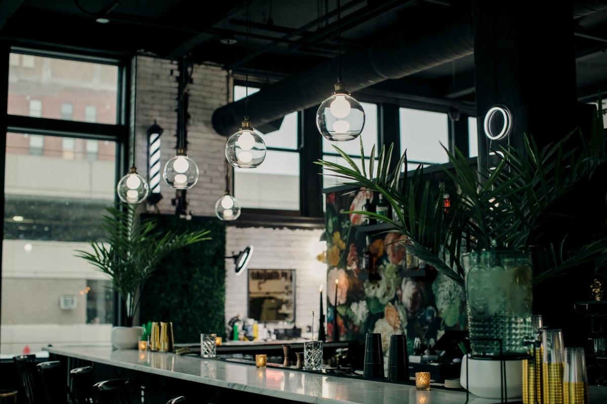 The bar at Il Mulino where customers can order seasonal cocktails.