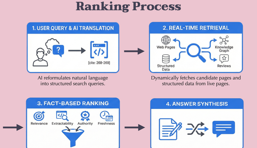 Real-time AI retrieval and ranking process