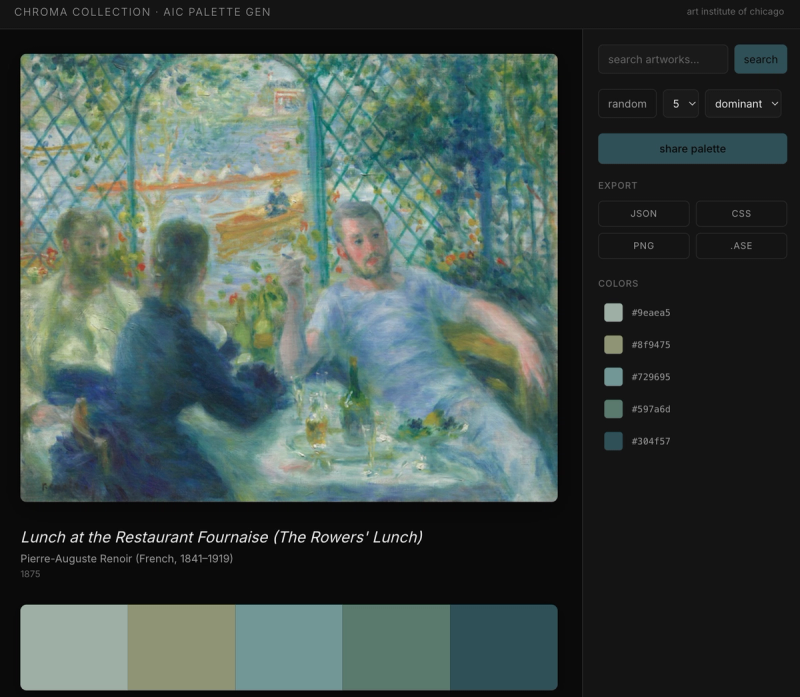 why i built chroma collection, a design tool based off of art institute of chicago's library