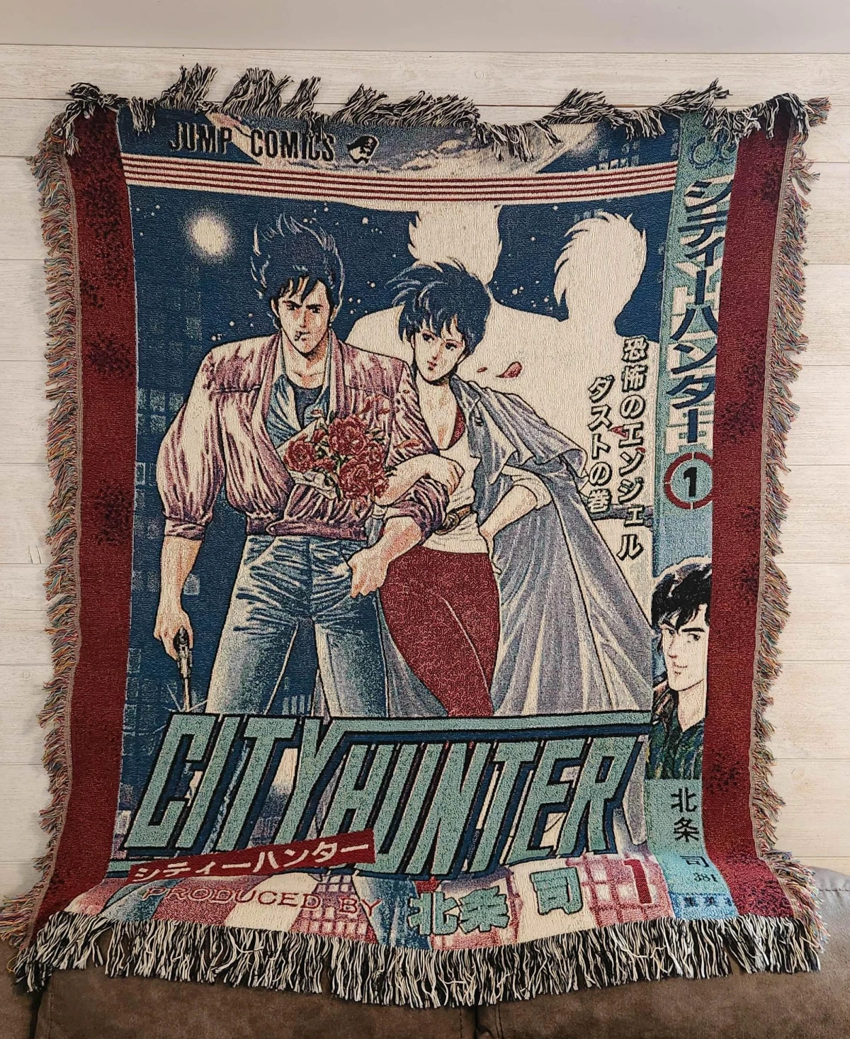 city hunter manga cover tapestry
