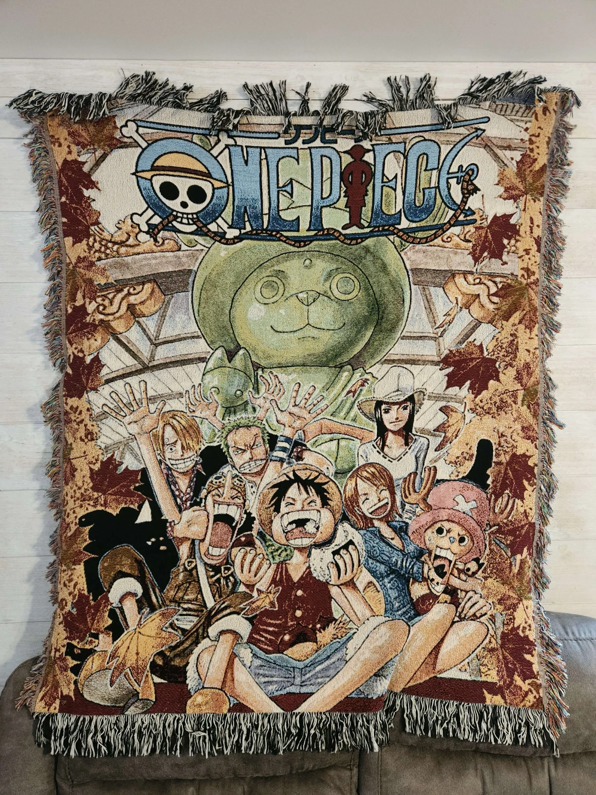 one piece straw hat gang fall fest tapestry