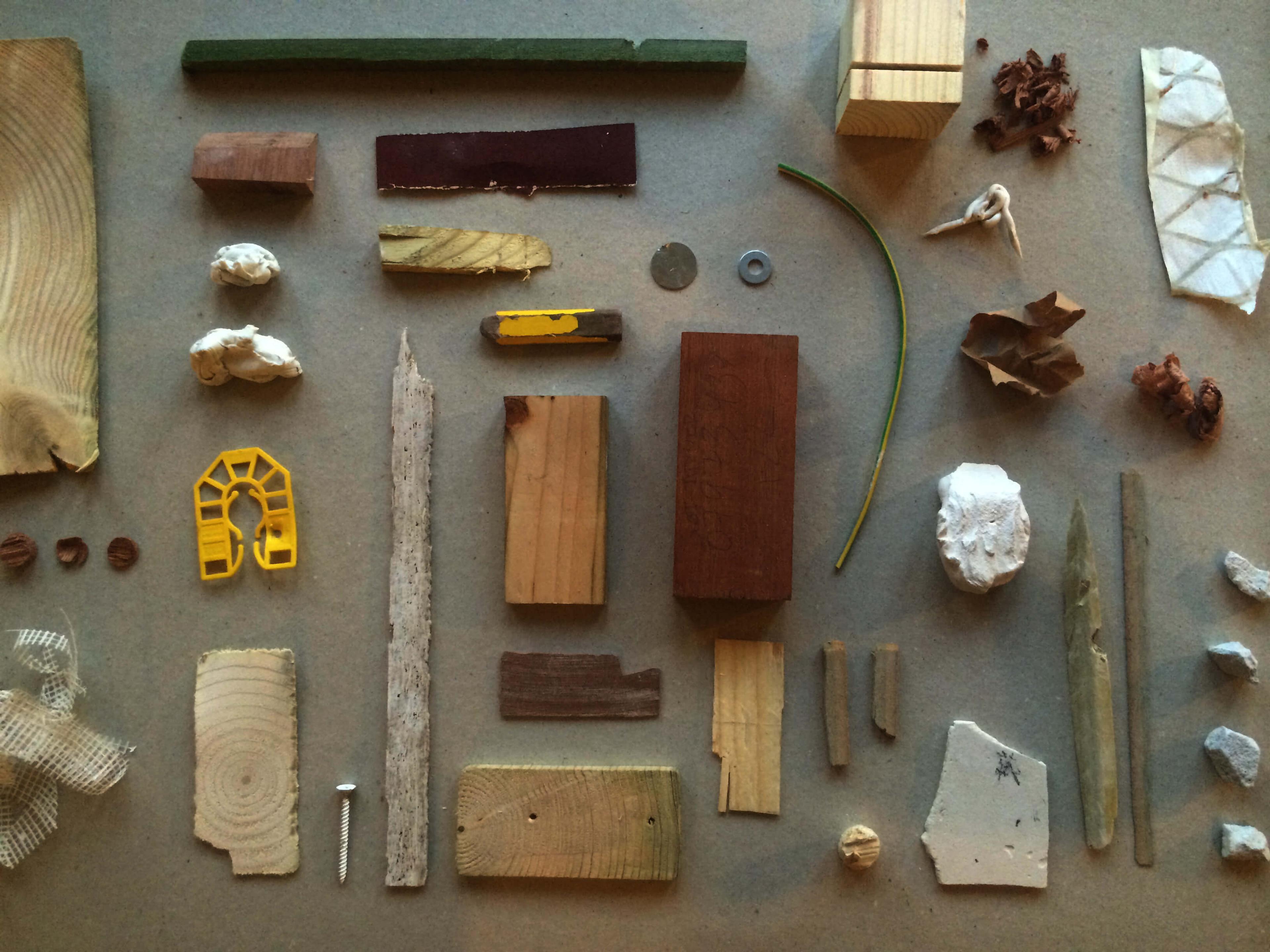 Materials laid out neatly on a surface.