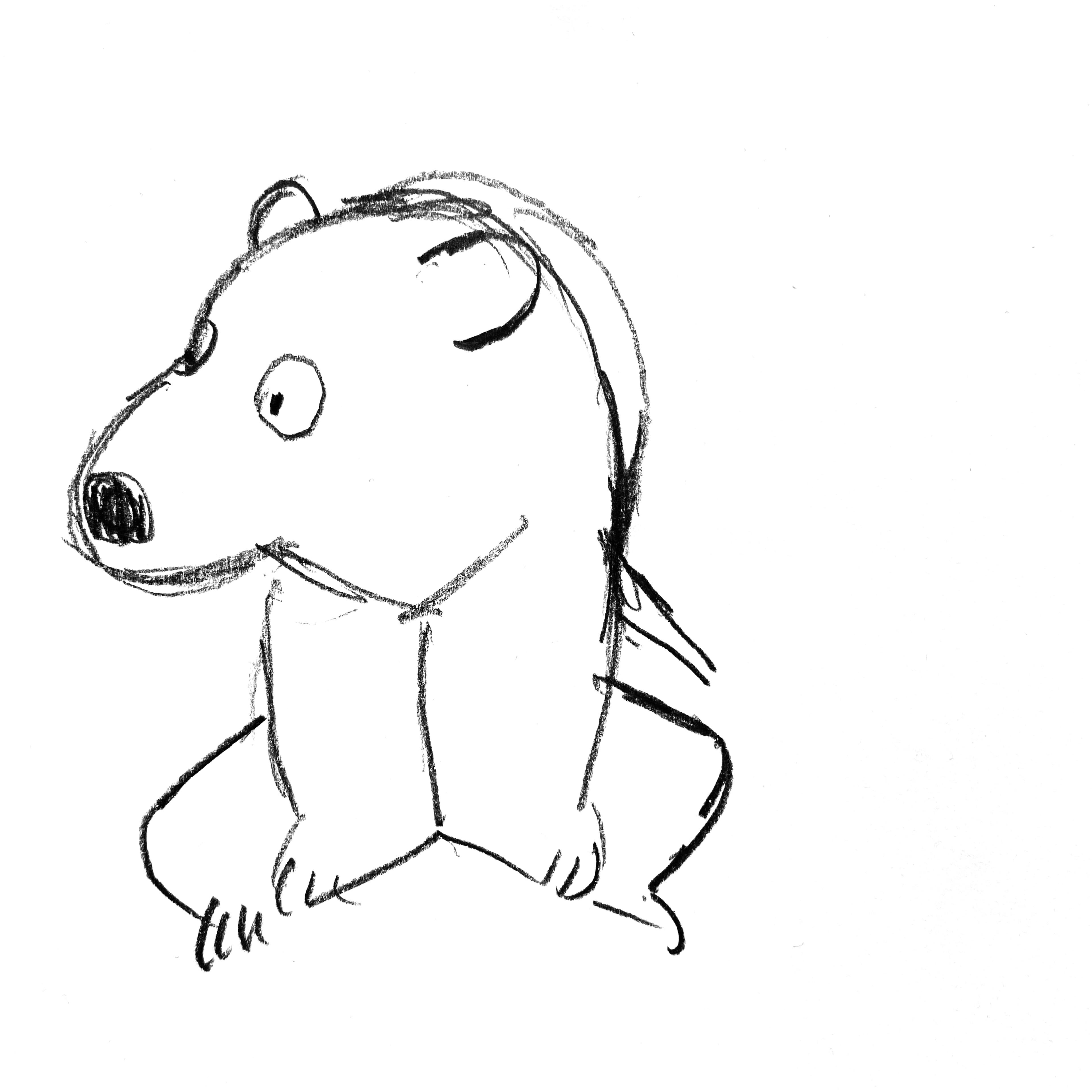 Line drawing of a bear.
