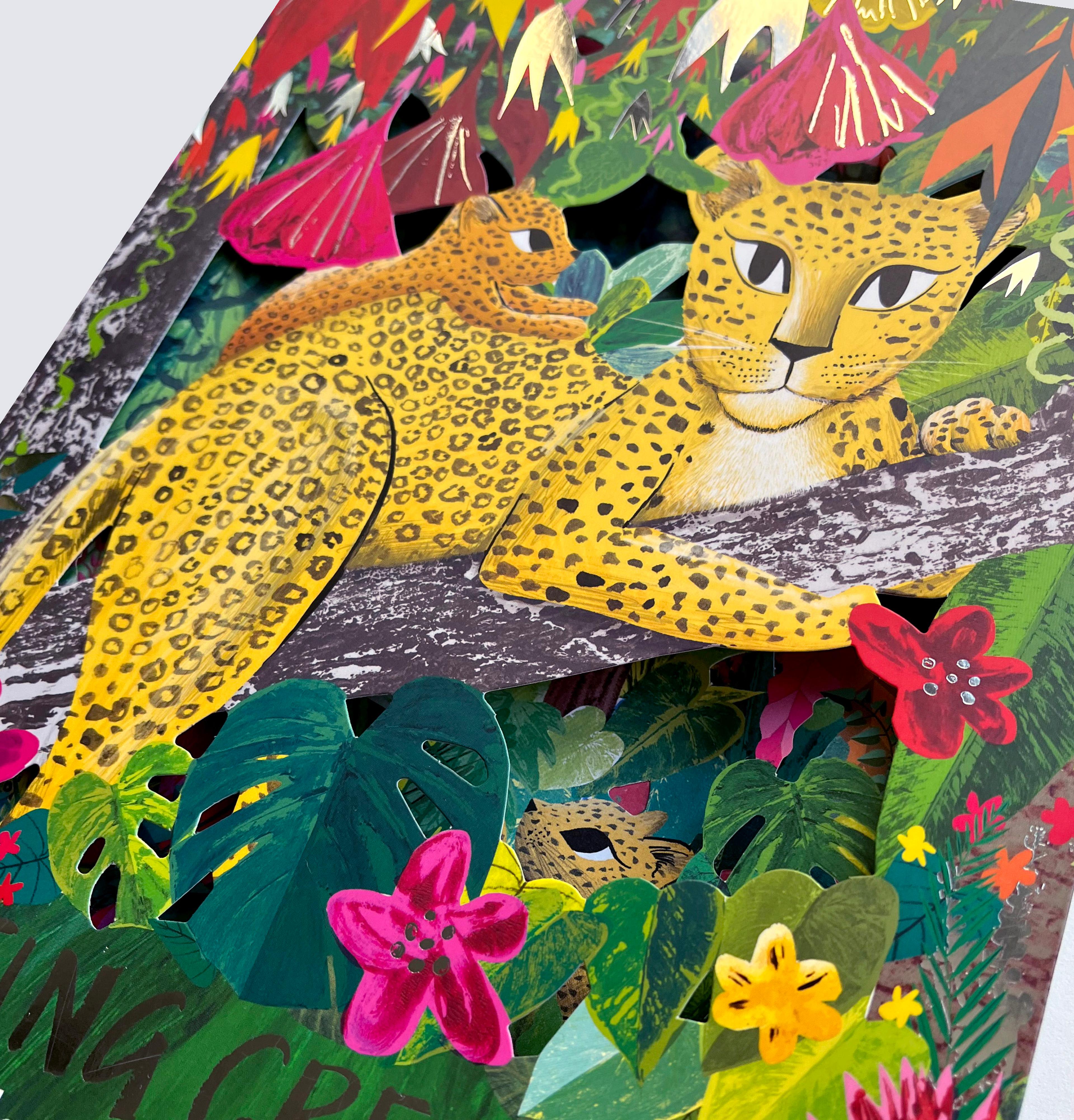 Cover of three dimensional picture book showing a leopard