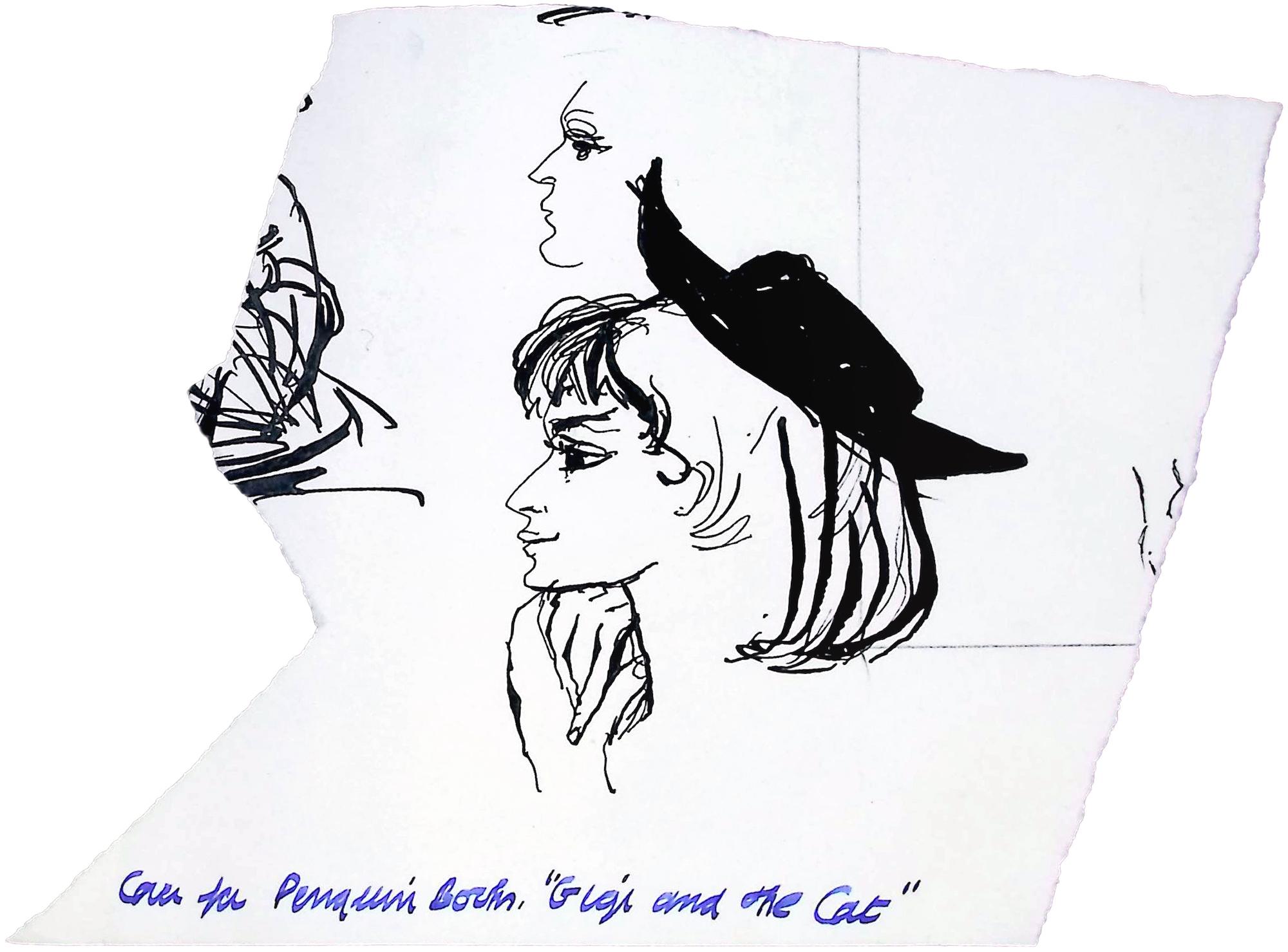 Draft cover illustration for Collette's "Gigi and the Cat"