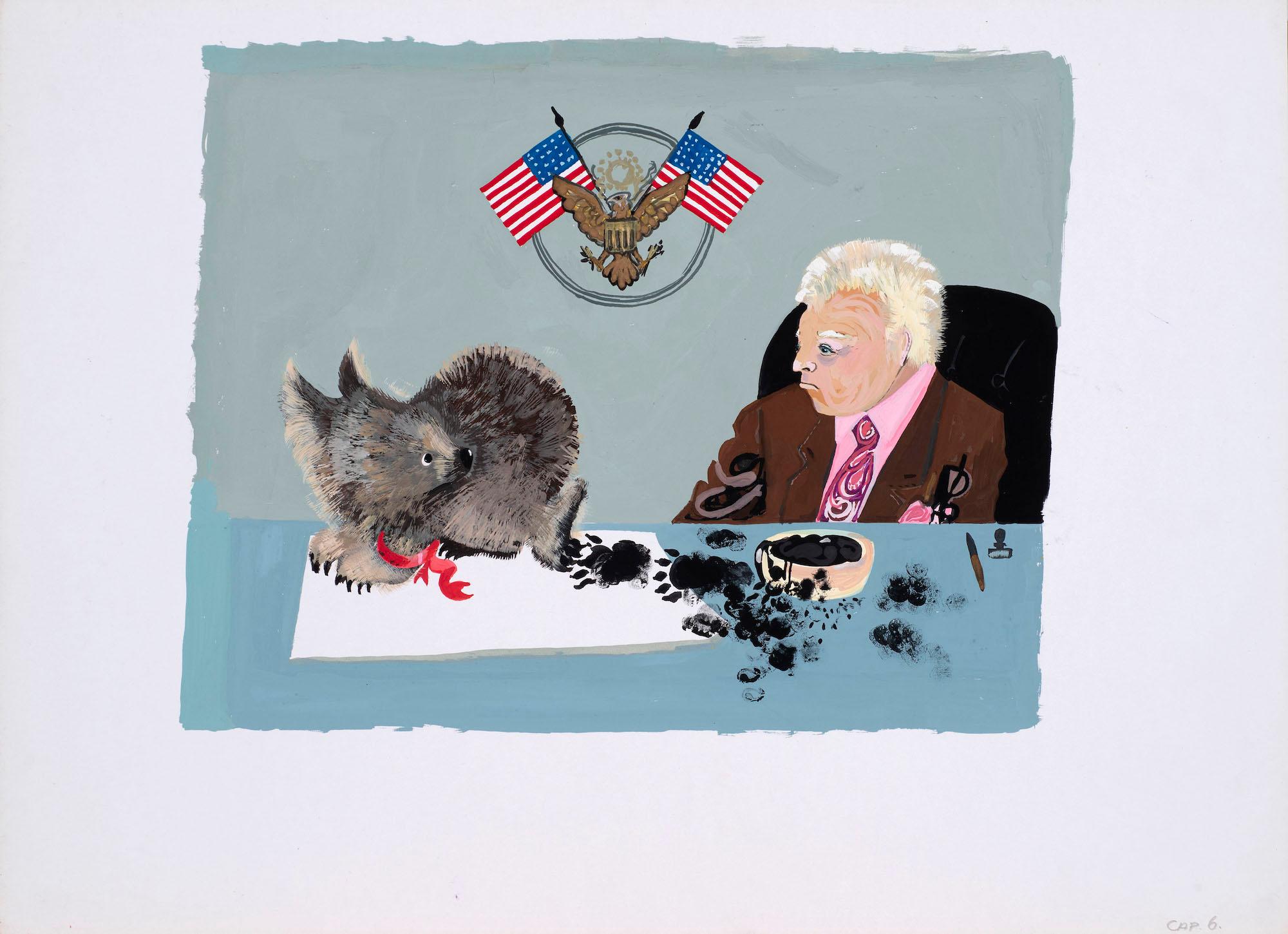 Untitled illustration for Jackanory (Mary Plain Goes to America) 