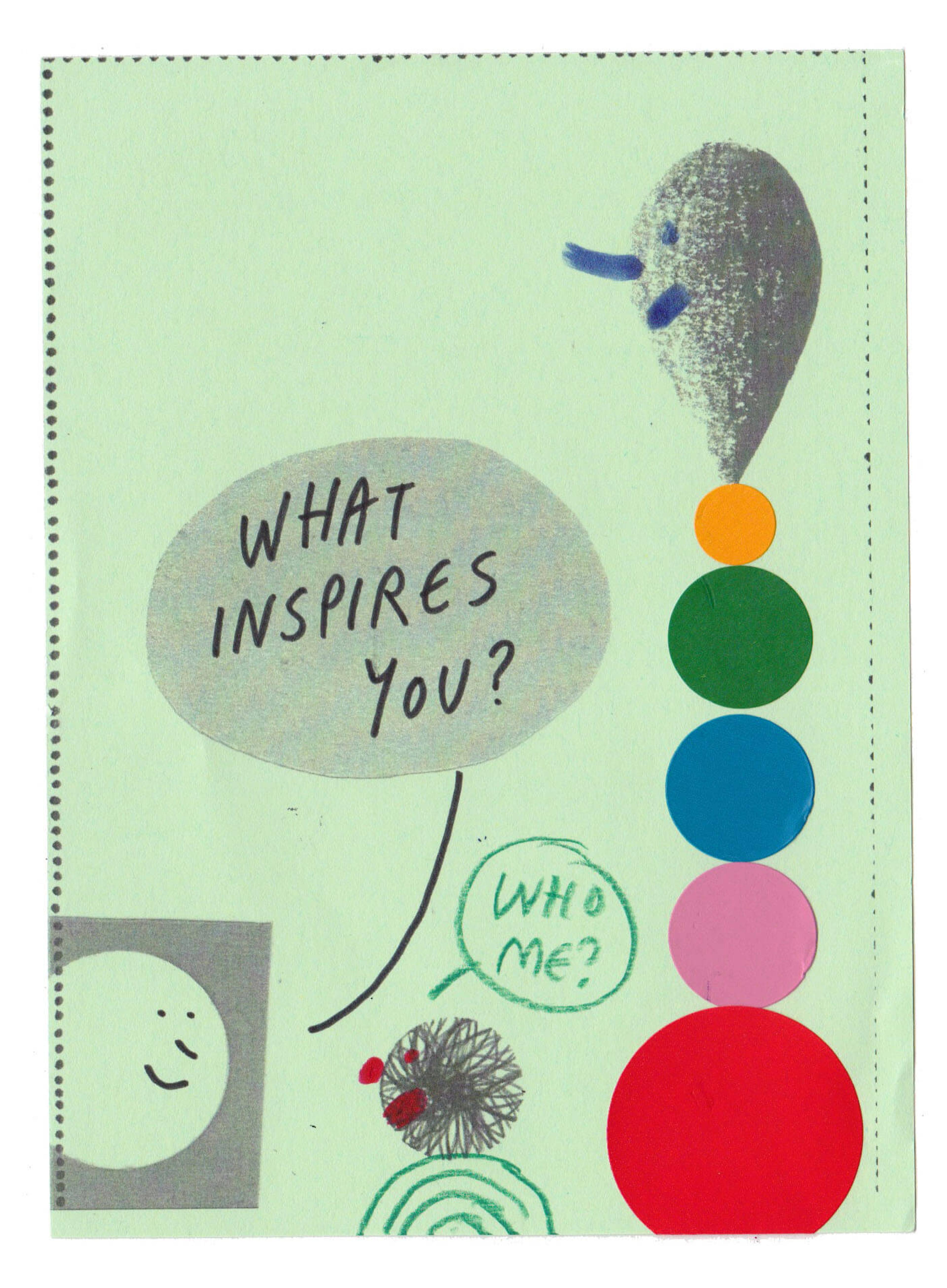 Three collaged characters