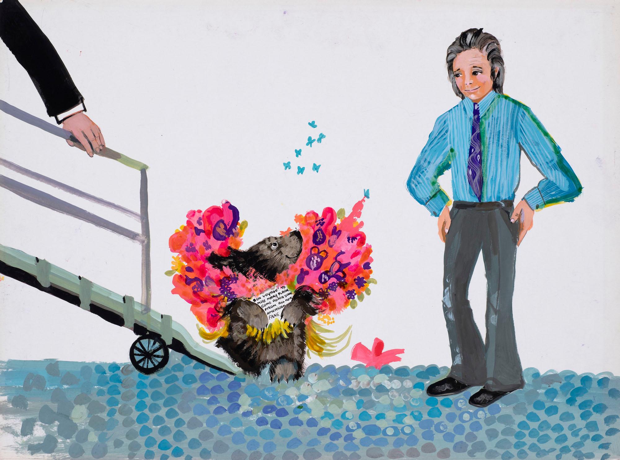 Untitled illustration for Jackanory (Mary Plain Goes to America) 